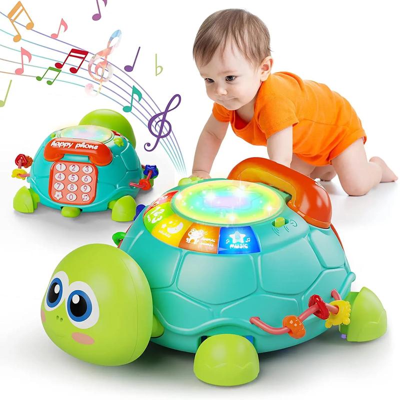 Light & Sound Musical Turtle Crawling Toys for 1 Year Old Boys Girls, Kids Learning Toys for 1 2 3 Year Old Boys Girls Birthday Christmas Gifts