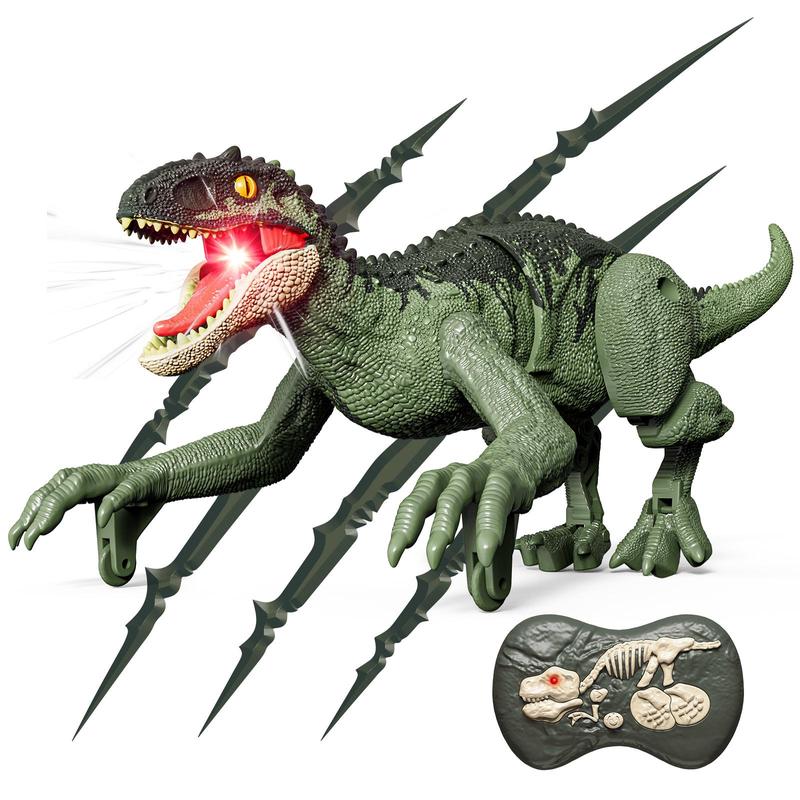 Remote Control Dinosaur Toy, 2.4GHZ RC Walking Robot Dinosaur with Light, Electronic Walking Dinosaur Robot, Desk Toys, Simulation Dino Action Toys for Boys Girls, Travel Toys