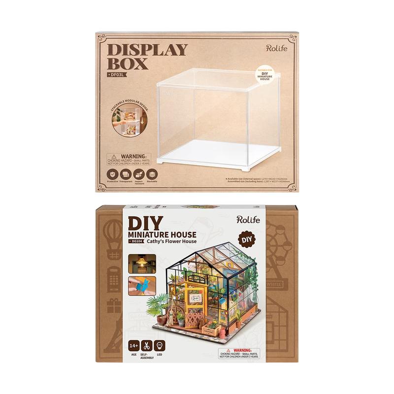 Rolife Cathy's Flower House DIY Dollhouse Wooden Miniature Furniture Kit Mini Green House with LED Best Birthday Gifts