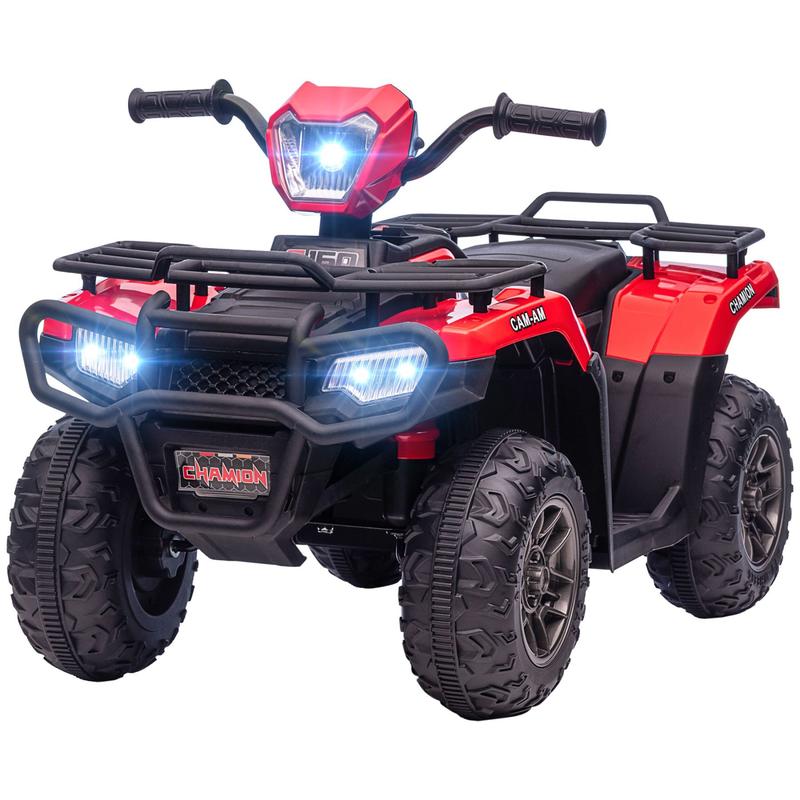 12V Ride on ATV for Kids, Kids Electric 4 Wheeler with Headlight, Music, MP3, Treaded Tires, Battery Powered Kids Quad for Toddler, Red