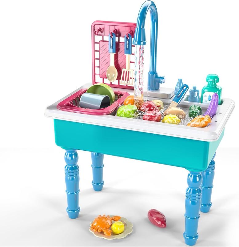 Blue Kitchen Sink Toys ,Kitchen and food toys， Electric Dishwasher Playing Toy with Running Water,Kitchen Set Toys,Electric Dishwasher Playing Toy with Running Water,Exquisite gifts, Christmas gifts, birthday gifts