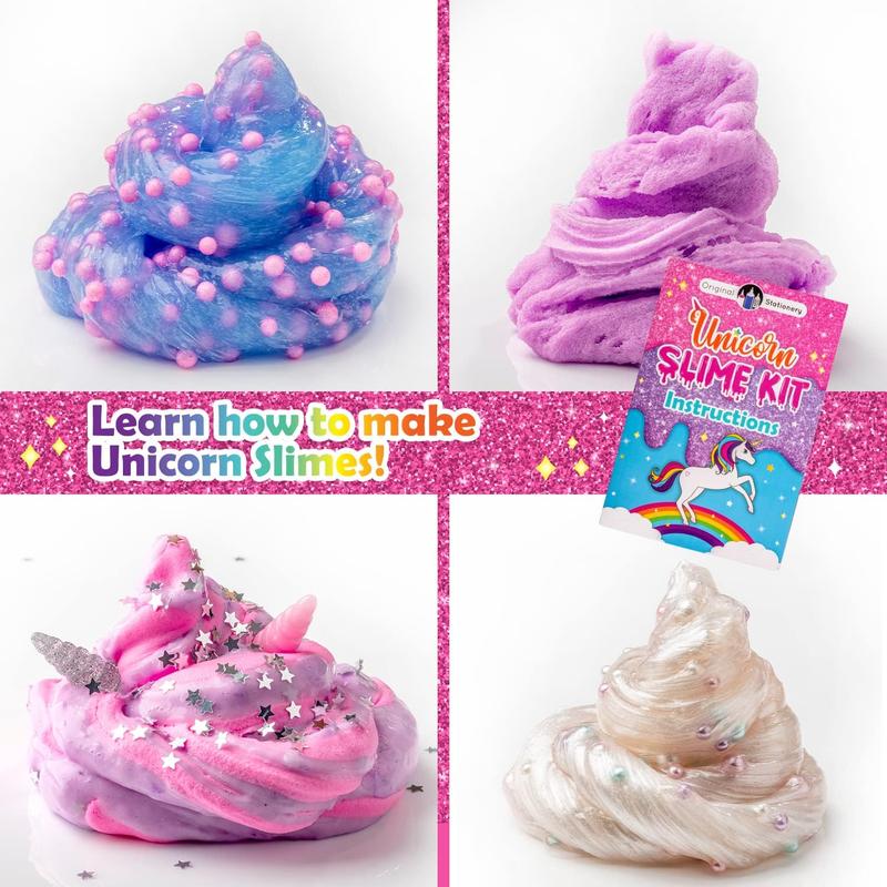 Original Stationery Unicorn Slime Kit, Slime Kit for Girls 10-12 to Make Amazing Unicorn Slime for Girls and Glow in The Dark Unicorn Slime for Kids