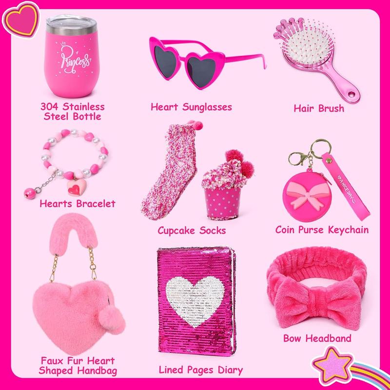 BEST CHRISTMAS GIFT Princess Gifts for Girls Toys Aged 4 5 6 7 8 9 10 Years Old, My First Purse with Pretend Play Accessories Handbag Sunglasses Diary Water Bottle, Kid Teen Girl Stuff Birthday Toy