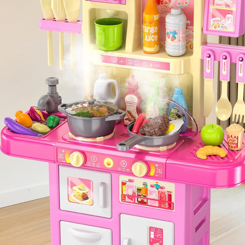 Christmas Gift Play Kitchen Playset - Pretend Play Kitchen Accessories , Interactive  Toys Play with Lights and Sounds, Outdoor Playset Gifts