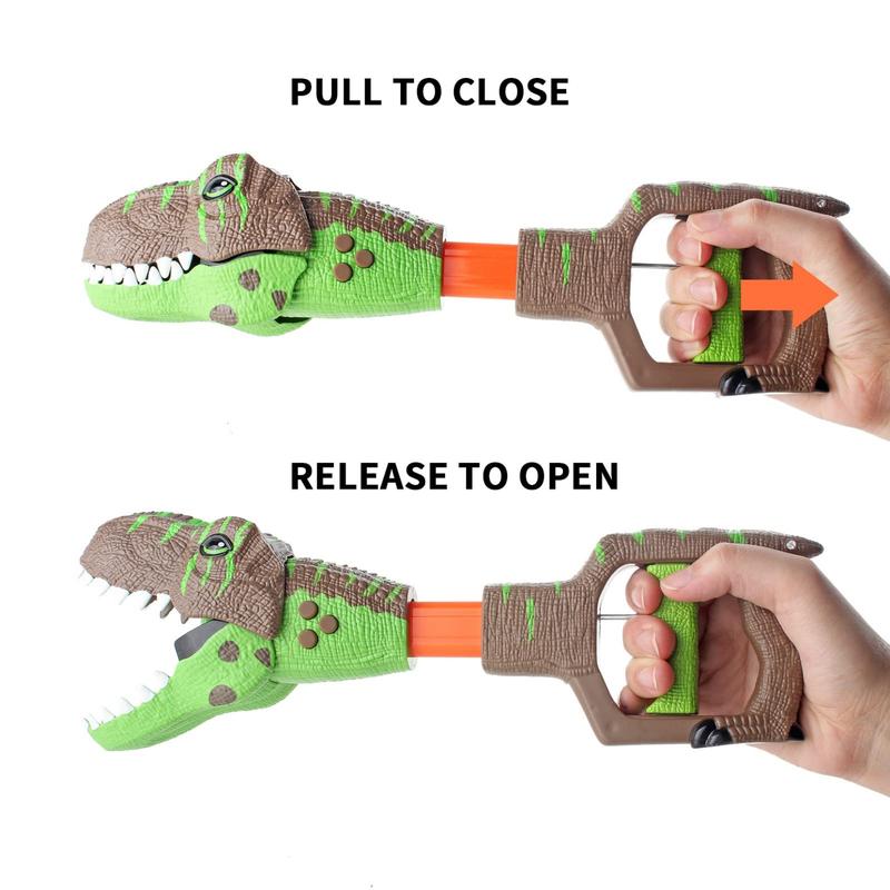 Dinosaur Chomper Toys for Kids with 3 Roar Sounds and Light Jurassic Dinosaurs Grabber Claw T-Rex Reacher Robot Hand Pincher Dino Snapper