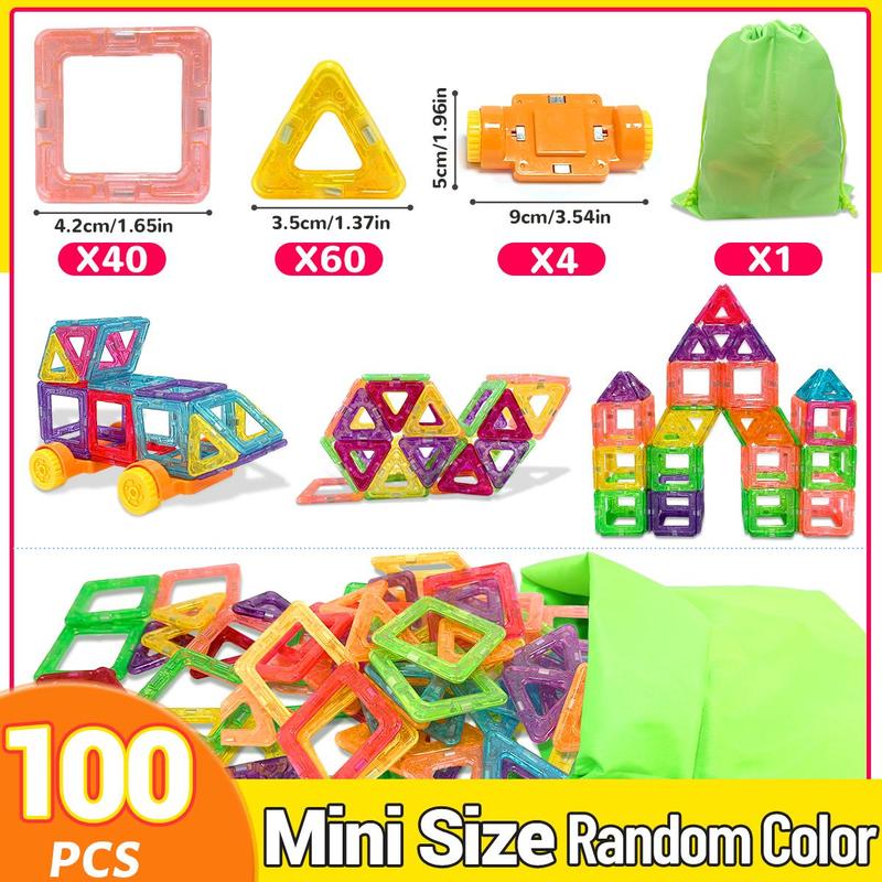 Random Color Building Blocks Set, Puzzles Stacking Blocks, Creative and Educational Construction Toys, Birthday Gifts for Boys & Girls, Christmas Stocking Filler