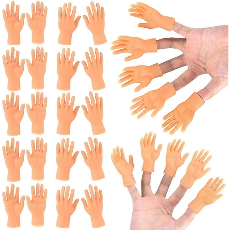 30 Pcs Tiny Finger Hands Mini Rubber Finger Puppets, Miniature Small Hands Ealistic Cute Little Hand Finger for Gifts Puppet Show Prank Gag Performance Party Favors