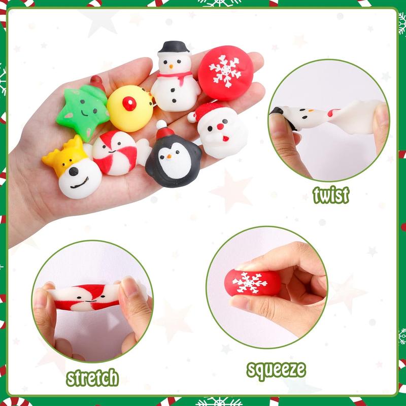 MGparty 24Pcs Christmas Squishies Toys Mochi Squishies Toys Bulk Party Favor for Kids Christmas Stocking Stuffers Goodie Bag Filler Bulk