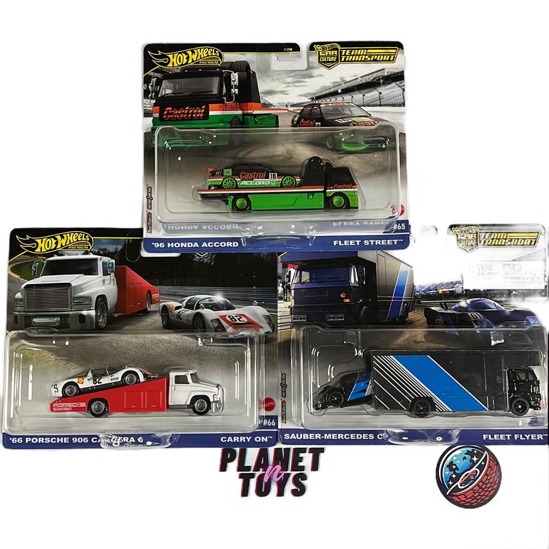 (1:64) Hot Wheels 2024 Car Culture Team Transport B Case •SAUBER-mercedes •66 porsche 906 carrera 6•honda accord