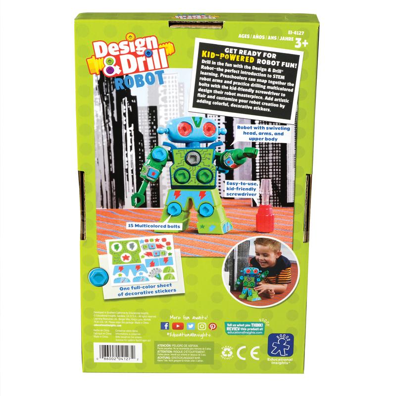 Educational Insights Design & Drill Robot Take Apart Toy, 23-Pieces, Preschool STEM Toy, Gift for Kids Ages 3+