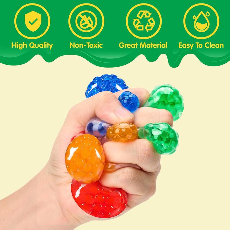 Mini Stress Ball Toys, Random 9 Pack Fidget Toys for Adults, Squishy Stress Relief Ball, Relieve Work Anxiety, Exercise Hand Flexibility, Valentines Day Party Favors