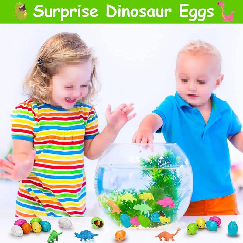 60 Pcs Hatching Dinosaur Eggs - Fun Tyrannosaurus Rex Hatching Toys, Surprise Small Hatching Dinosaur Eggs for Kids' Party Favors for 3-10 Boys Girls