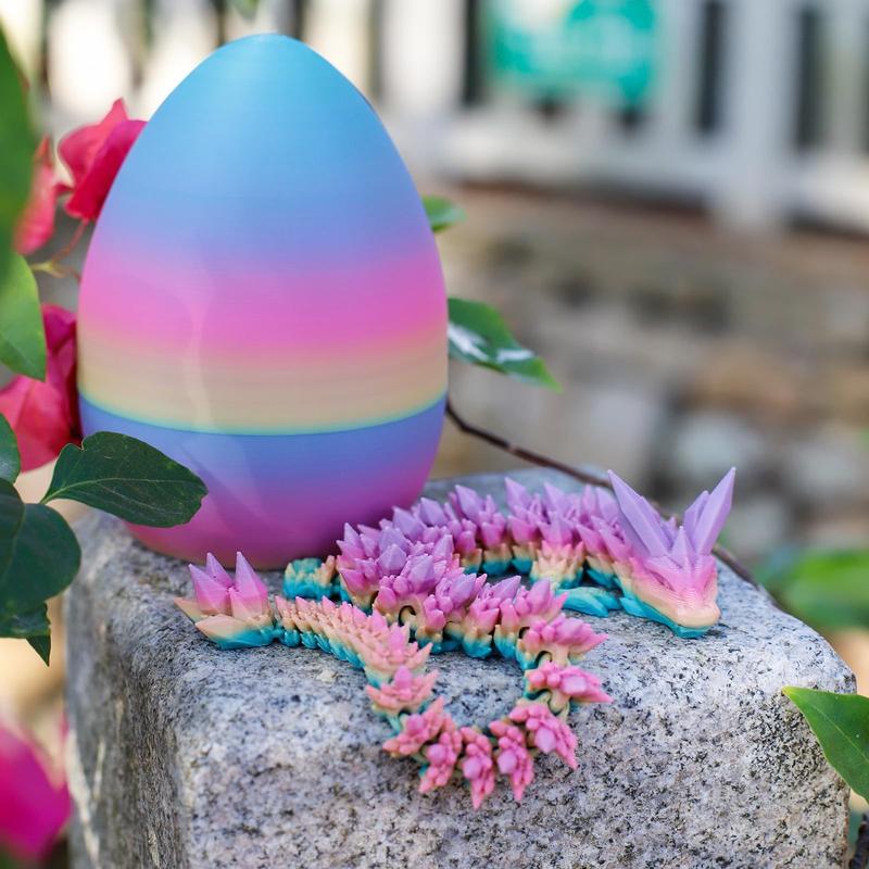 3D Printed Dragon Egg,  Mystery Crystal Dragon Egg Fidget Toys Full Articulated Dragon Home Office Decor Executive Desk Toys  for Boys Kids Home Decor