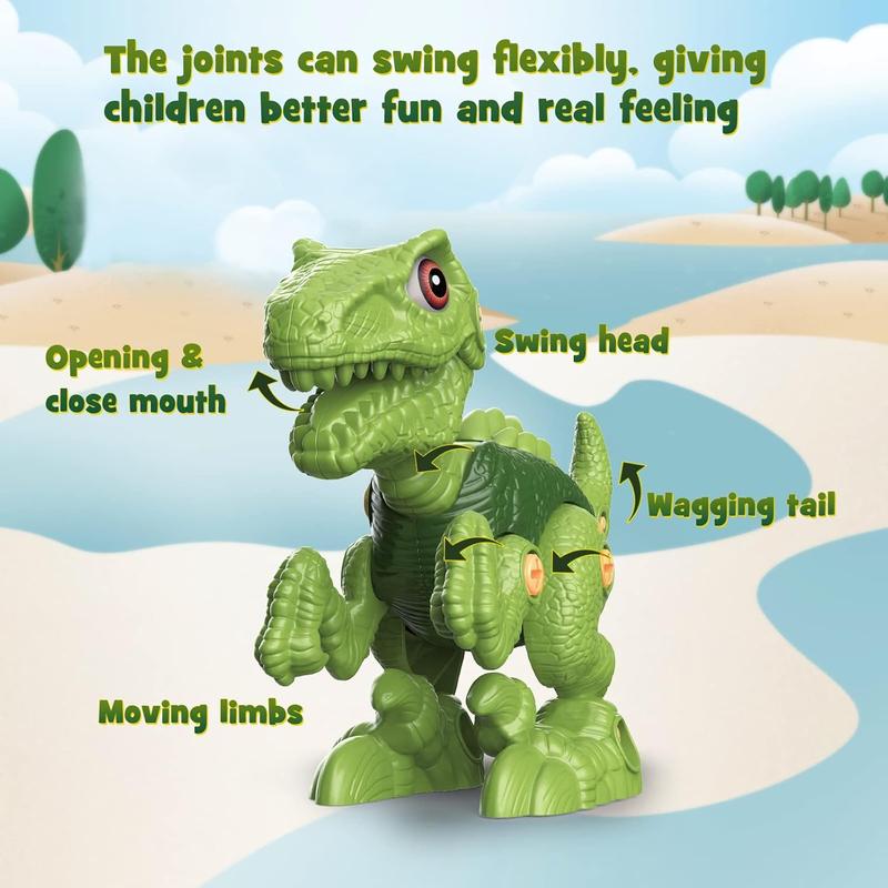 Christmas 2024 Gifts Kids Toys Laradola 3 Dinosaur Animal Rosie Toy for Kid Gift Take Apart STEM ,Construction Building Dino with Electric Drill, Party Christmas Birthday Gifts for Boys Girls