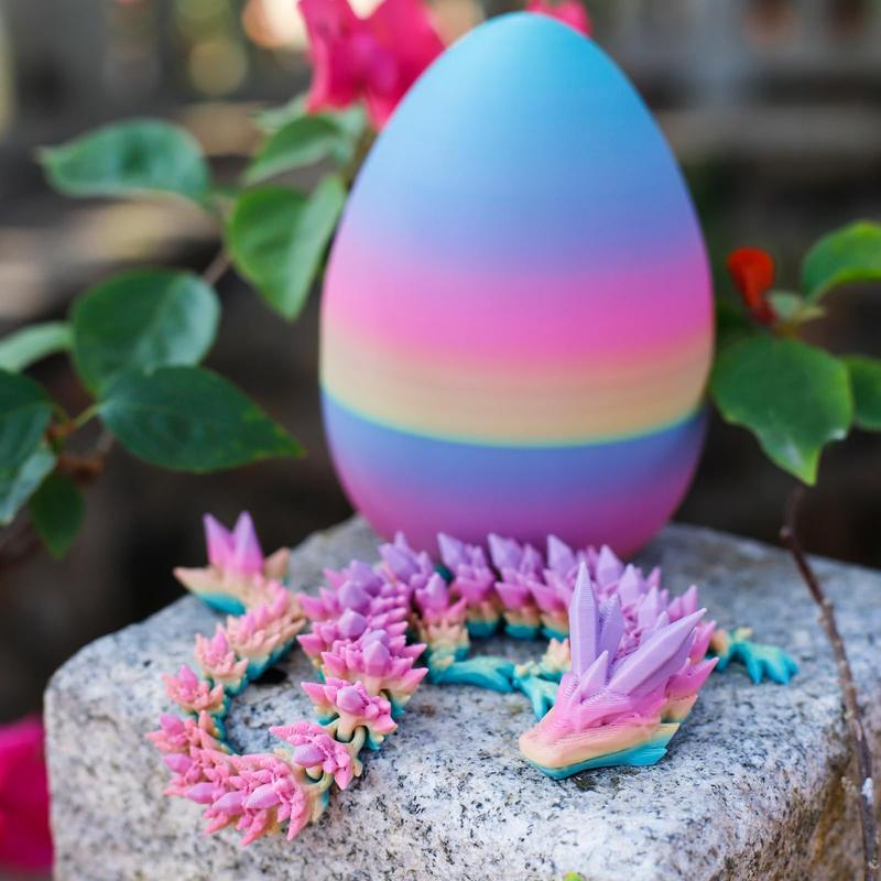 3D Printed Dragon Egg,  Mystery Crystal Dragon Egg Fidget Toys Full Articulated Dragon Home Office Decor Executive Desk Toys  for Boys Kids Home Decor