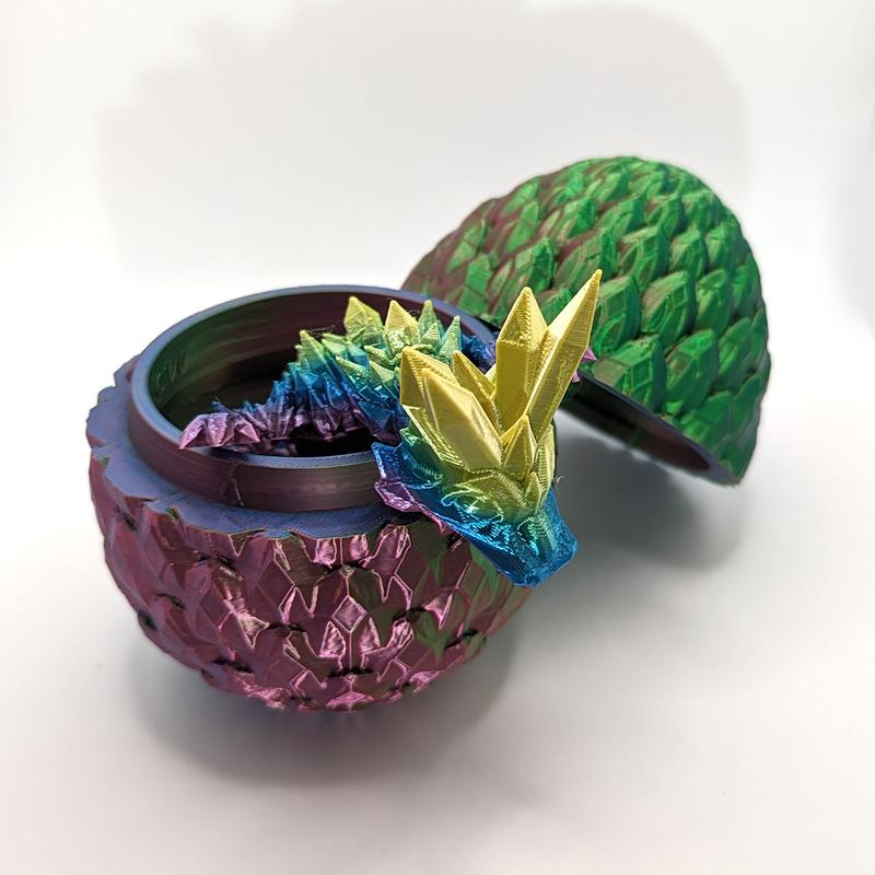 Baby Dragon Egg with Baby Dragon 3D Printed Figurine