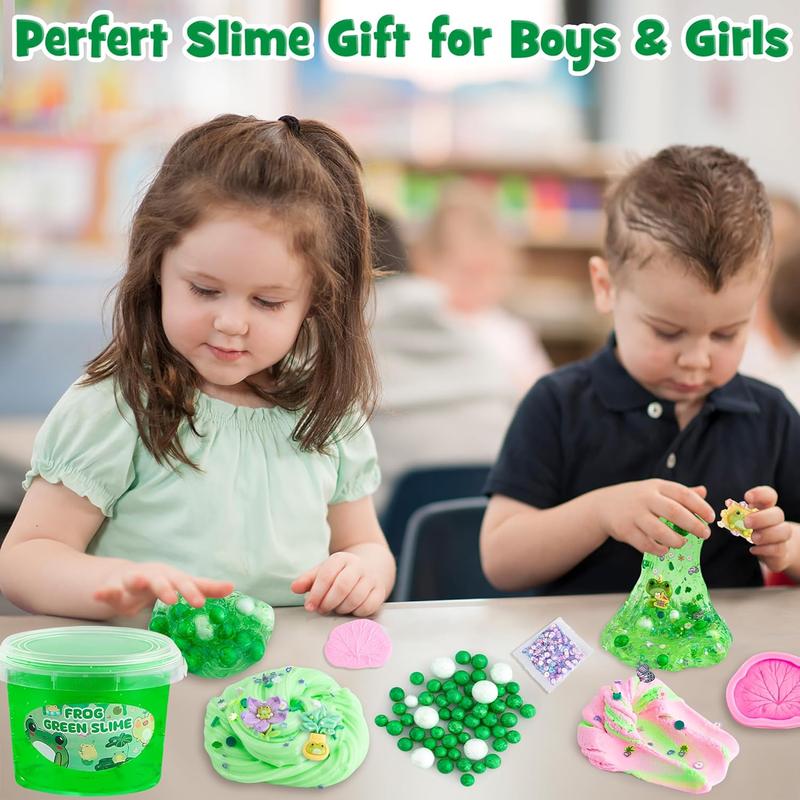 Frog Clear SlimeKit for kids Ages 8-12 with 8 Packs Slime Add-Ins Non Stick Slime with Clay, Birthday Halloween Christmas Easter Gifts thanksgiving