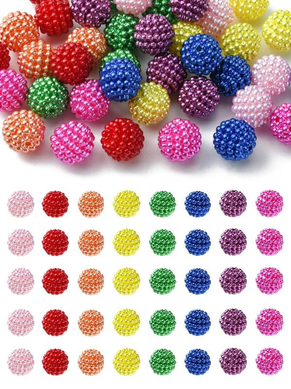 Simple Imitation Pearl Acrylic Round Bead (40pcs), Berry Bead, Combined Bead for Women & Men for Daily Use, Diy Jewelry Accessories for Bracelet Necklace Earrings