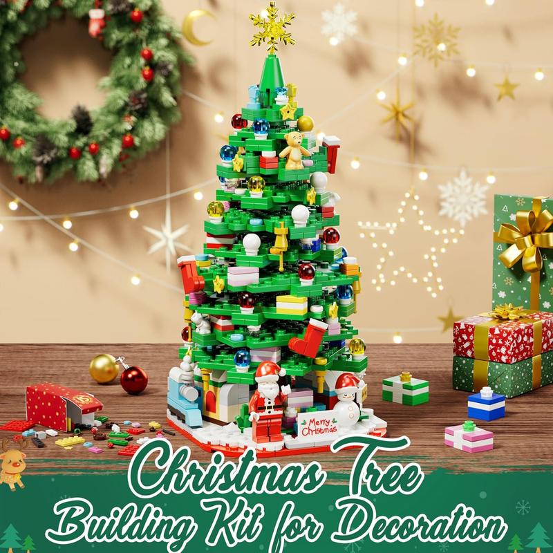 Advent Calendar 2024 for Kids Teens Adults, 24 Days Surprise Christmas Tree Building Blocks Christmas Countdown Calendar Gift Box with 1024 count Xmas Building Bricks Toy Decor for Boys Girls Women Men