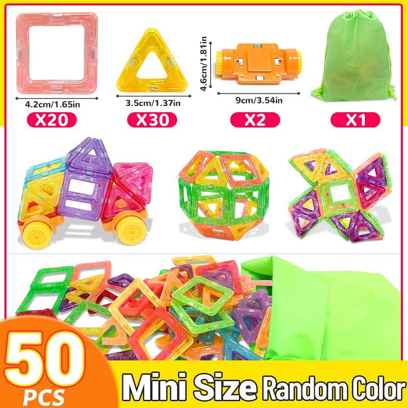 Random Color Building Blocks Set, Puzzles Stacking Blocks, Creative and Educational Construction Toys, Birthday Gifts for Boys & Girls, Christmas Stocking Filler