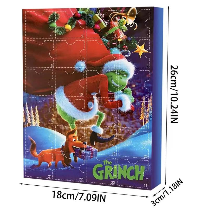 Anime The Grinch Advent Calendar Box 24Pcs Set Action Figure PVC Model Christmas Advent Calendar Countdown Kids Toys Gift