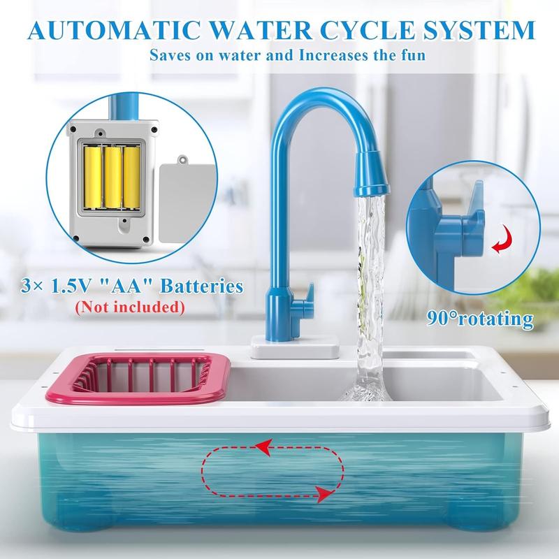 Blue Kitchen Sink Toys ,Kitchen and food toys， Electric Dishwasher Playing Toy with Running Water,Kitchen Set Toys,Electric Dishwasher Playing Toy with Running Water,Exquisite gifts, Christmas gifts, birthday gifts