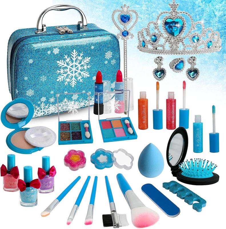 New Christmas kids Makeup Kit for Girls, Kids Play Real Washable Makeup Kit Gift for Little Girls Dress up Set, birthday ,new year ,thanksgiving