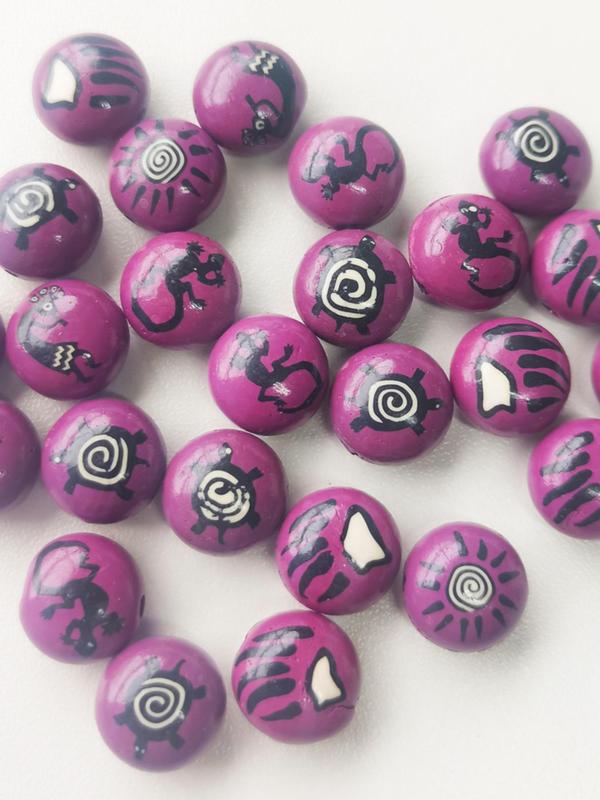 Retro Style Runes Pattern Polymer-clay Beads, Fashionable DIY Jewelry Accessories for Bracelet & Necklace, Trendy All-match & Exquisite DIY Jewelry for Birthday Gift