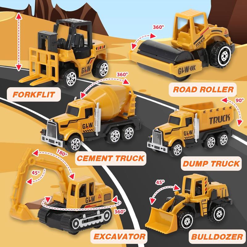 Construction Toys for 3-7 Year Old Boys Girls Construction Truck Toys Set Kids Construction Toys - Crane Excavator Dump Trucks, Construction Vehicle Toys for 3 4 5 6 7 8 Years Old Boys Kid Gifts