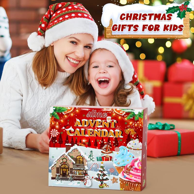 Christmas thanksgiving gift for kids Slime Advent Calendar 2024 for Kids - 24 Days of Surprises with Slime Kit and Accessories