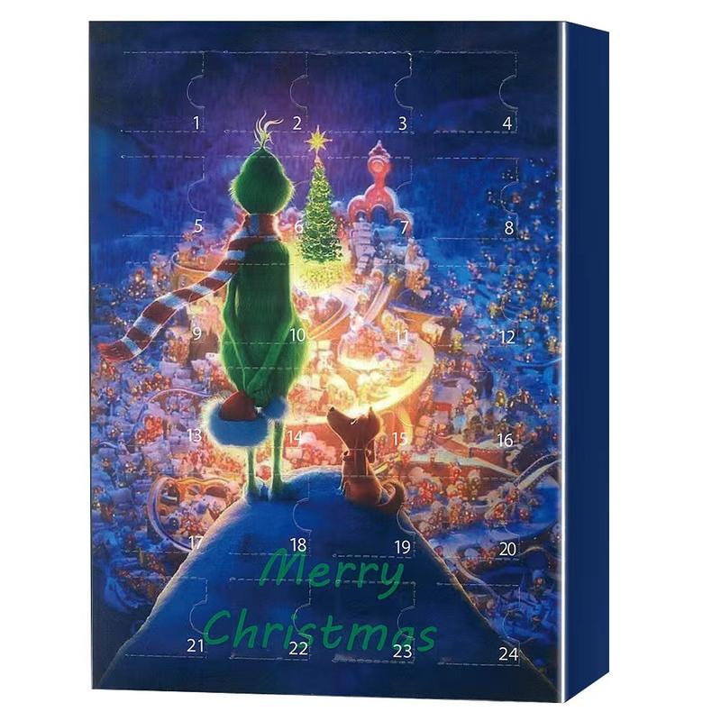 Anime The Grinch Advent Calendar Box 24Pcs Set Action Figure PVC Model Christmas Advent Calendar Countdown Kids Toys Gift