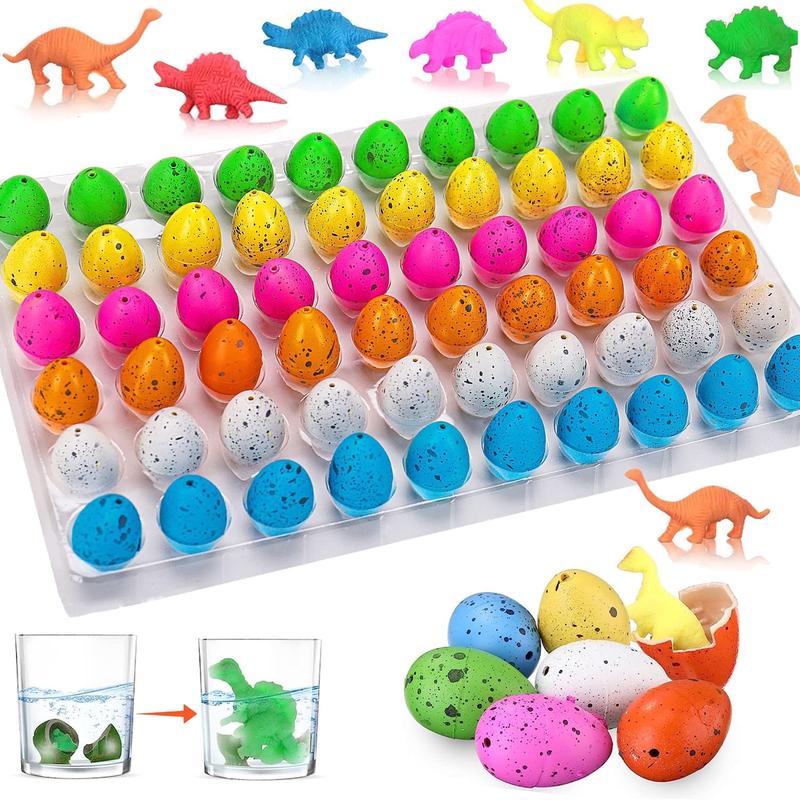 60 Pcs Hatching Dinosaur Eggs - Fun Tyrannosaurus Rex Hatching Toys, Surprise Small Hatching Dinosaur Eggs for Kids' Party Favors for 3-10 Boys Girls