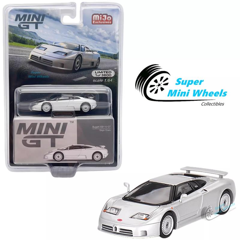 Mini GT 1:64 Bugatti EB110 GT Grigio Chiaro Silver #704