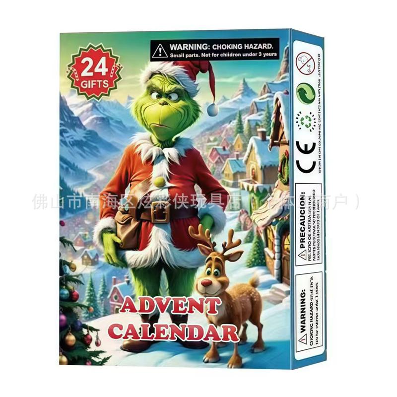 Anime The Grinch Advent Calendar Box 24Pcs Set Action Figure PVC Model Christmas Advent Calendar Countdown Kids Toys Gift