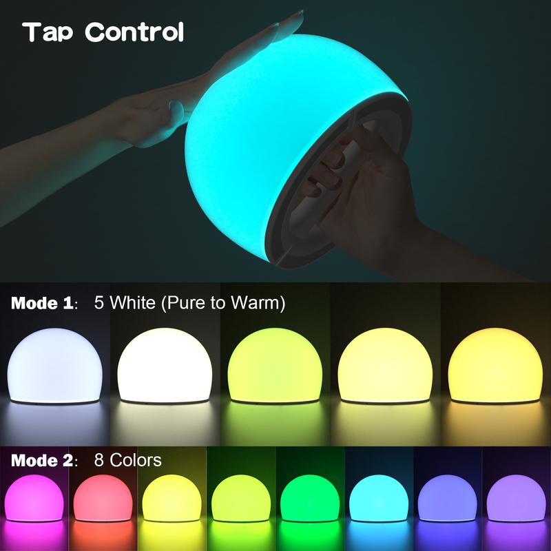 Interactive Tap Light LED Stress-Relief Toy - 6-Inch Rechargeable Glow Ball, 3 Modes, 29-Color Ambient Lighting, Parent-Child Interactive Toy