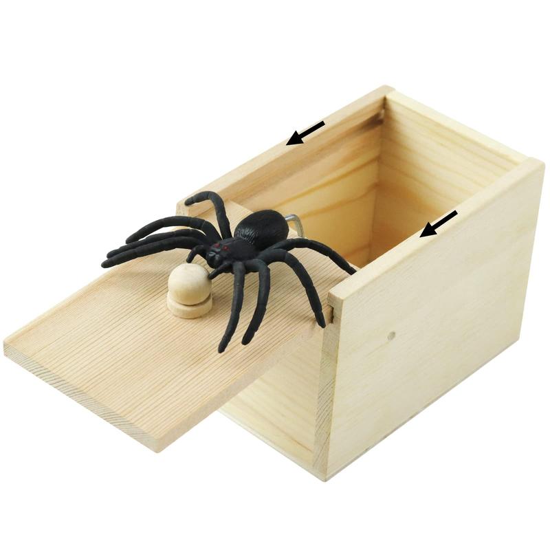 Spider Scare Prank Box, Hilarious Wooden Scare Box,Handmade Fun Joke Scarebox Toy,Practical Gift Toy Spider Box Prankoy Prank for person Gag Gift & Practical Joke Toys,Novelty Prank Kit, Tricky Gifts for Colleagues Or Friends