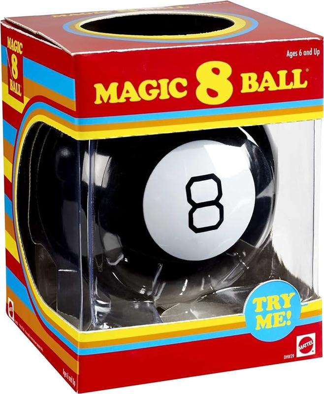 Mattel Games Magic 8 Ball Kids Toy, Retro Themed Novelty Fortune Teller, Ask a Question and Turn Over for Answer