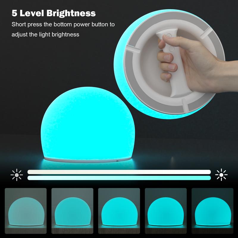 Interactive Tap Light LED Stress-Relief Toy - 6-Inch Rechargeable Glow Ball, 3 Modes, 29-Color Ambient Lighting, Parent-Child Interactive Toy