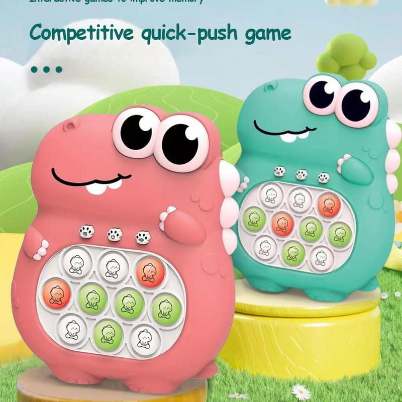 Fast Push Game Dinosaur, Quick Push Pop Game, Pop Pro Light Up Fidget Toys,Quick Speed Fast Push Puzzle Game Console Bubble Stress Relief Decompression Toys Handheld Game Toy for Kids 3-12 Years pop it