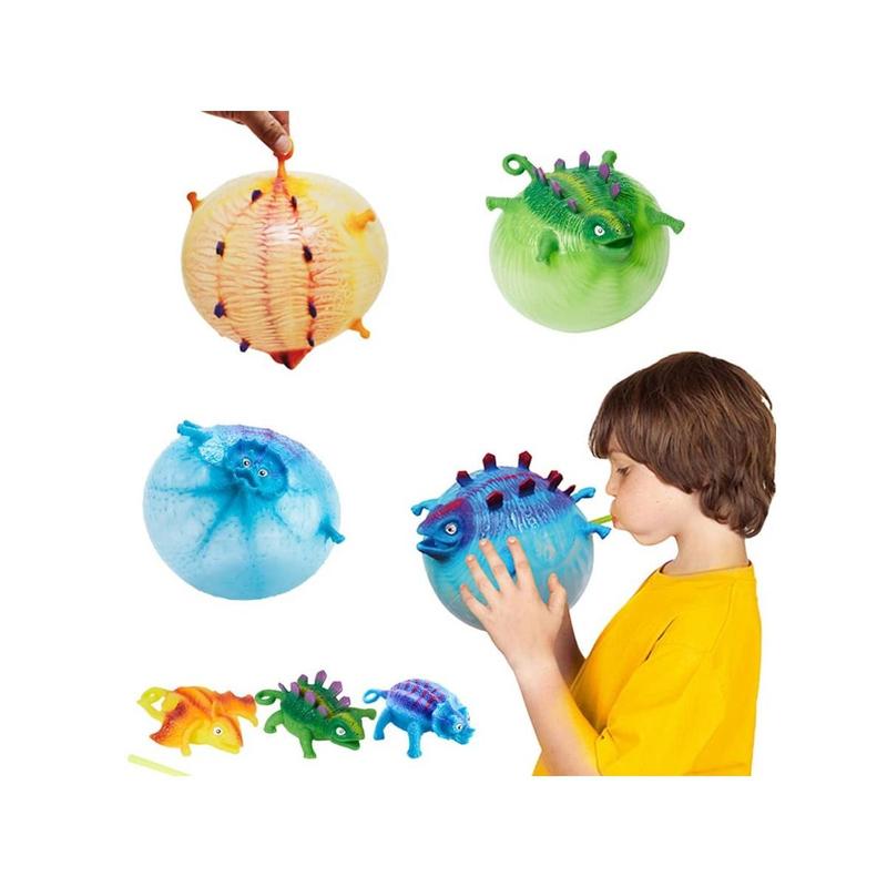 1pc Tpr Inflatable Dinosaur Stress Relief Toy Ball, Bubble Ball, Random Colorkids Toys,Toys,Toys For Kids,Toys For Girls,Kids Toys Games,Teen Boys Toys