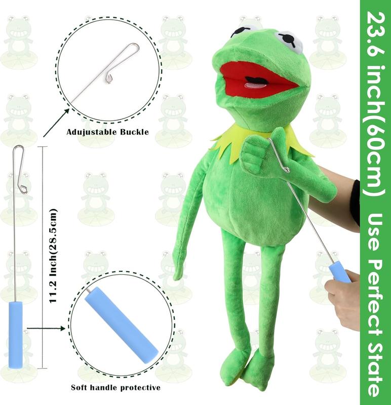 Kermit Frog Hand Puppet, Frog Plush,The Muppets Show, Soft Frog Puppet Doll Suitable for Role Play -Green, 24 Inches