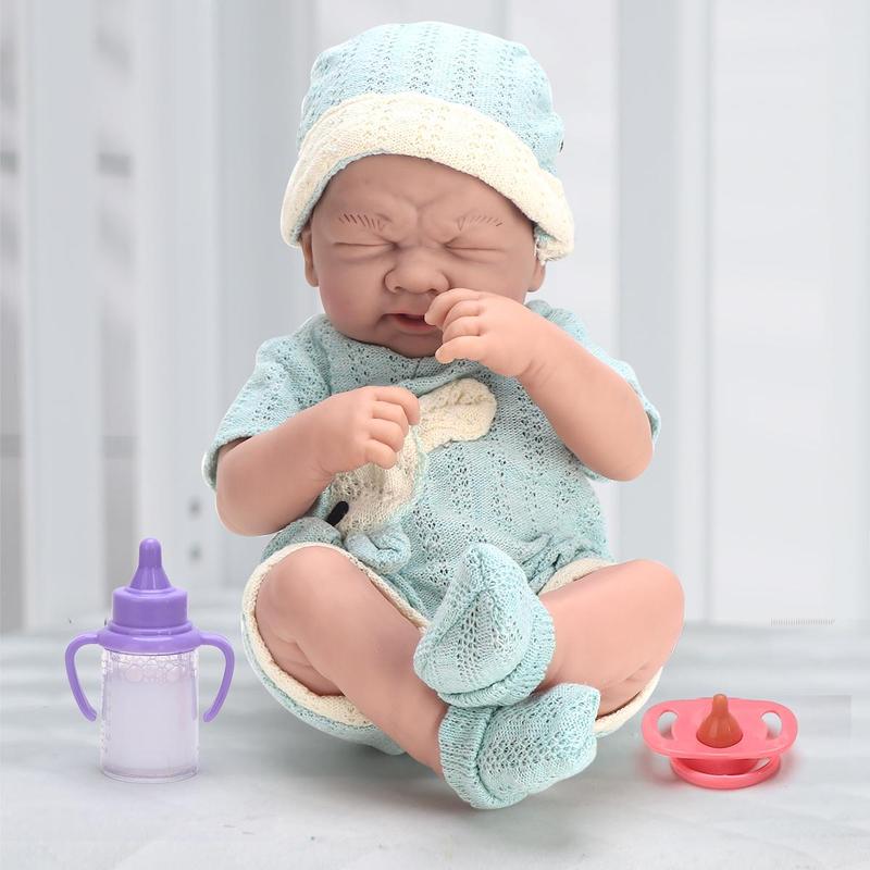 14 Inch Reborn Baby Doll with Clothes & Bottle & Pacifier, Realistic Newborn Doll, Pretend Play Toy for Kids, Birthday Holiday Gifts