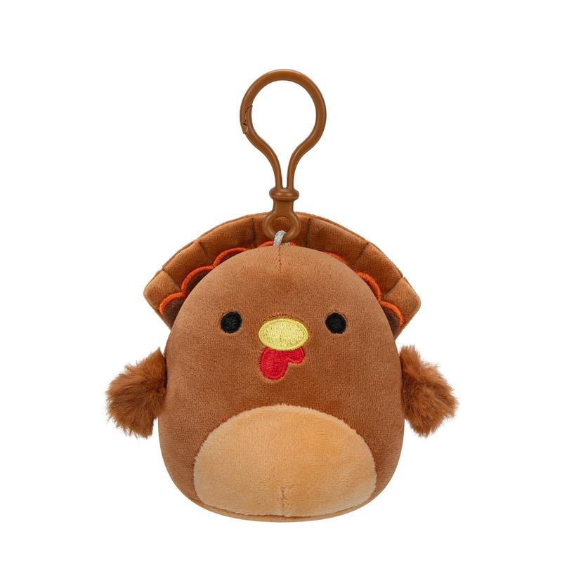 Squishmallows Plush Toys: Terry, Brown Turkey with Beige Belly, 2-Pack, 8-In and 3.5-In with Clip-On, Super Soft, Collectible