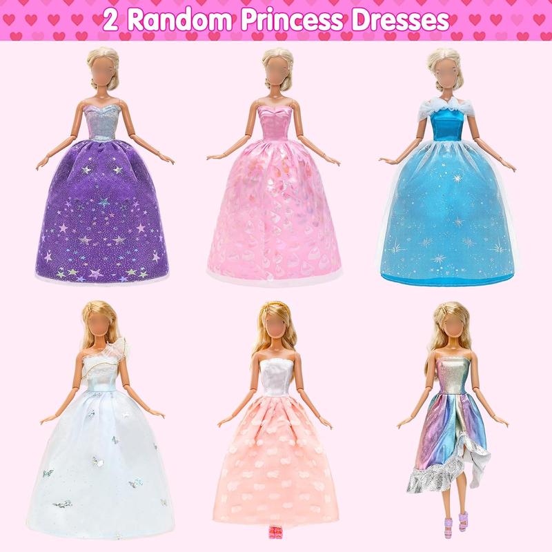 BARWA Lot 22 pcs Random Doll Clothes and Shoes Set for 11.5 inch Doll, Includ 3 PCS Boy Clothes + 5 Girl Clothes + 2 Girl Fashion Skirts + 2 Pairs for Boy Shoes + 10 Pairs of Girl Doll Shoes