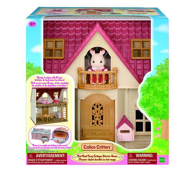 Calico Critters Red Roof Cozy Cottage, Dollhouse Playset with Figure, Furniture and Accessories