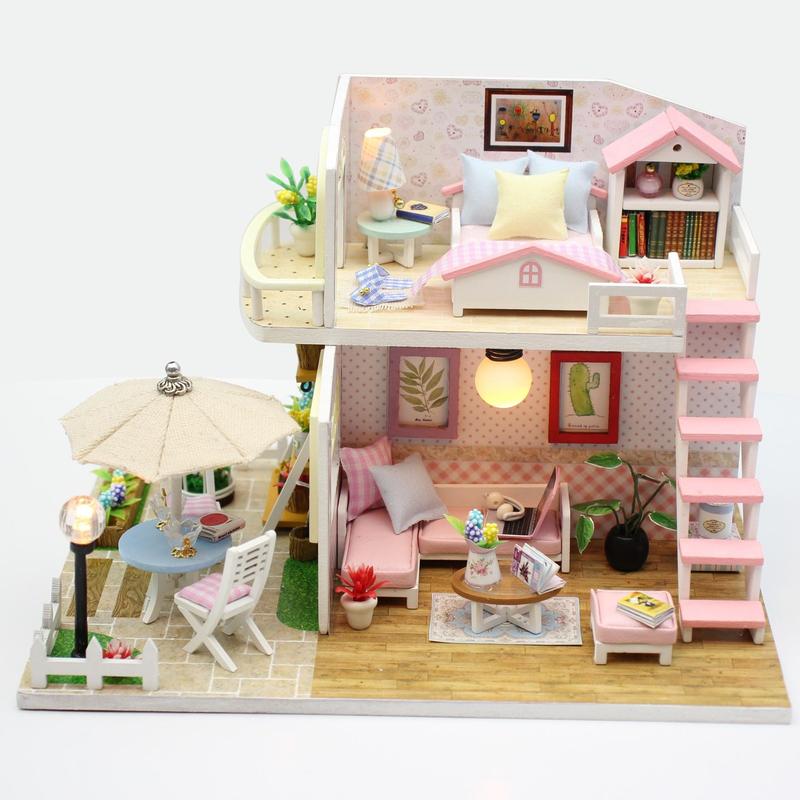 Wooden DIY Miniature House Kit Kit, 1 Box Assembly Model Kit with Furniture, 3D Puzzle, Birthday Gift for Teenagers and Adults, Home Decor Micro Model