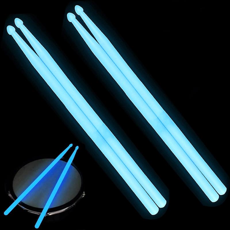 Light Up Drum Sticks 2 Pairs, 5A Luminous Light Up Drumsticks, Bright Luminous Glow in The Dark Drumsticks