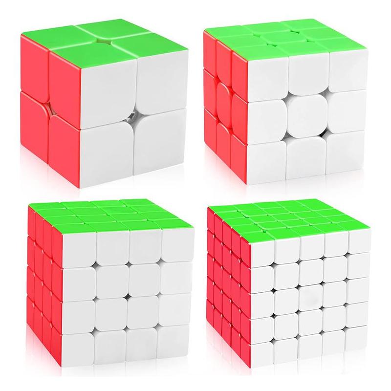 Cube Toy Kit, 4 Counts set Colorful Cube Toy, 2x2, 3x3, 4x4, 5x5, Develop Intelligence, Easy Turning and Smooth Play, Enhances Hands-on Ability