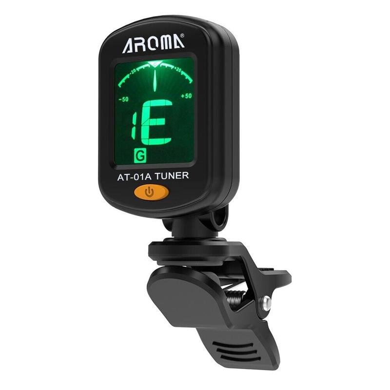 Clip-on Guitar Tuner, LCD Display Guitar Tuner with Dual-axis Rotation Design, Music Accessories for Guitar, Bass, Ukulele, Christmas Gift