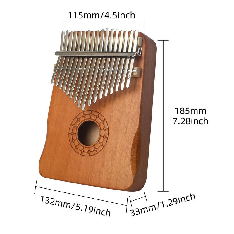 Thumb Piano Set, 1 Set Mini Finger Piano Set Includes Kalimba Thumb Piano & Keyboard Stickers & Polishing Cloth & Tuning Hammers & Finger Covers & Storage Bag